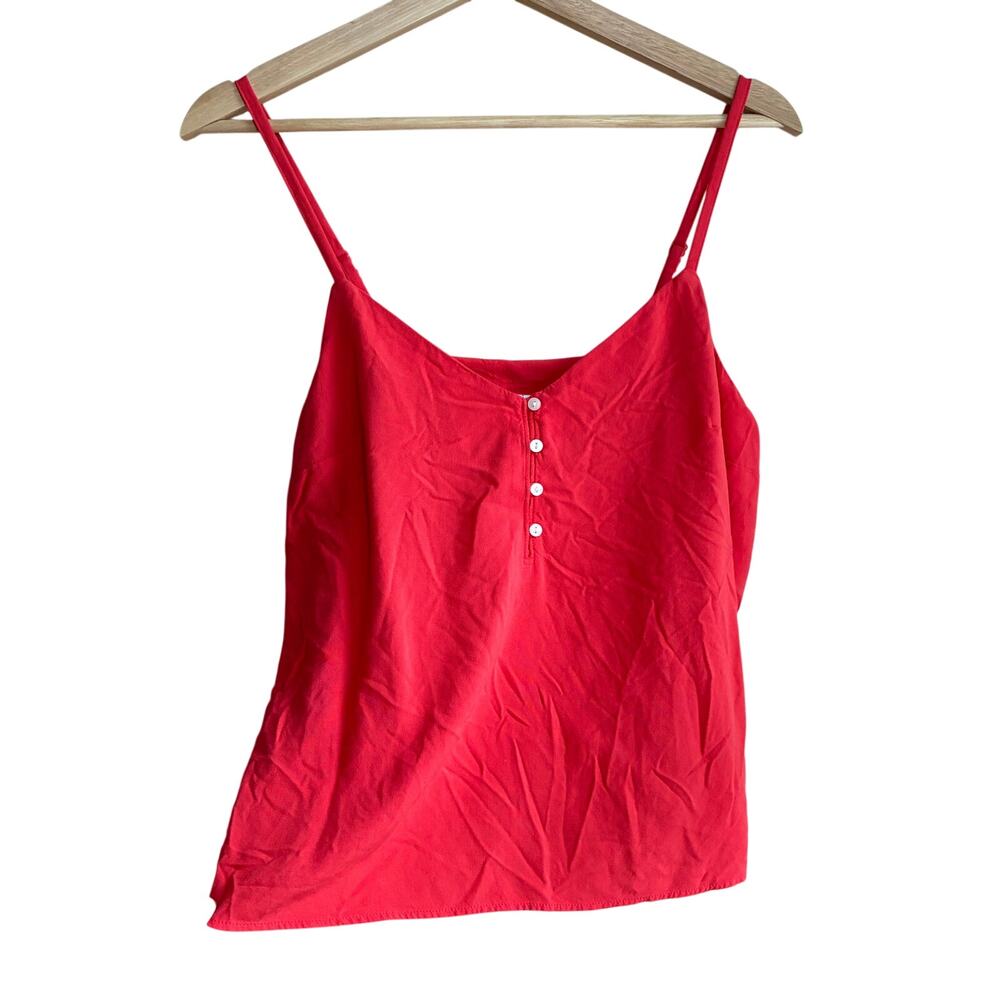 NWT Old Navy coral red rayon tank top spaghetti straps y2k women's size small